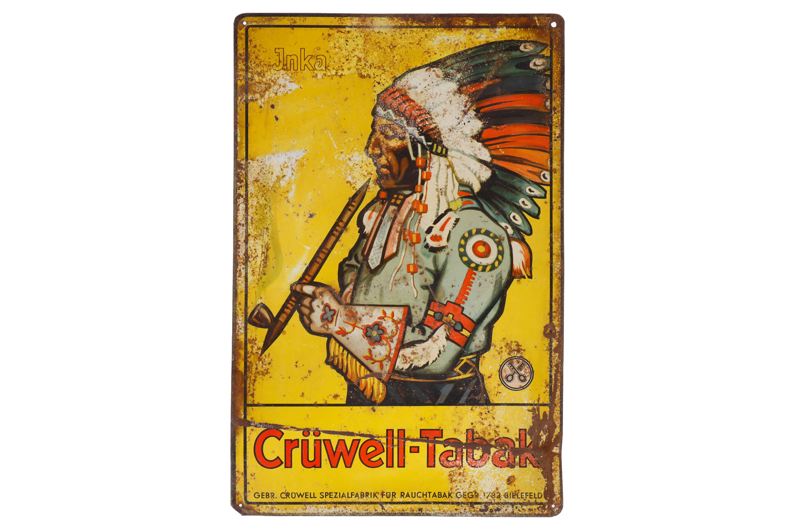 पुराना टिन चिह्न "Crüwell Tabak"