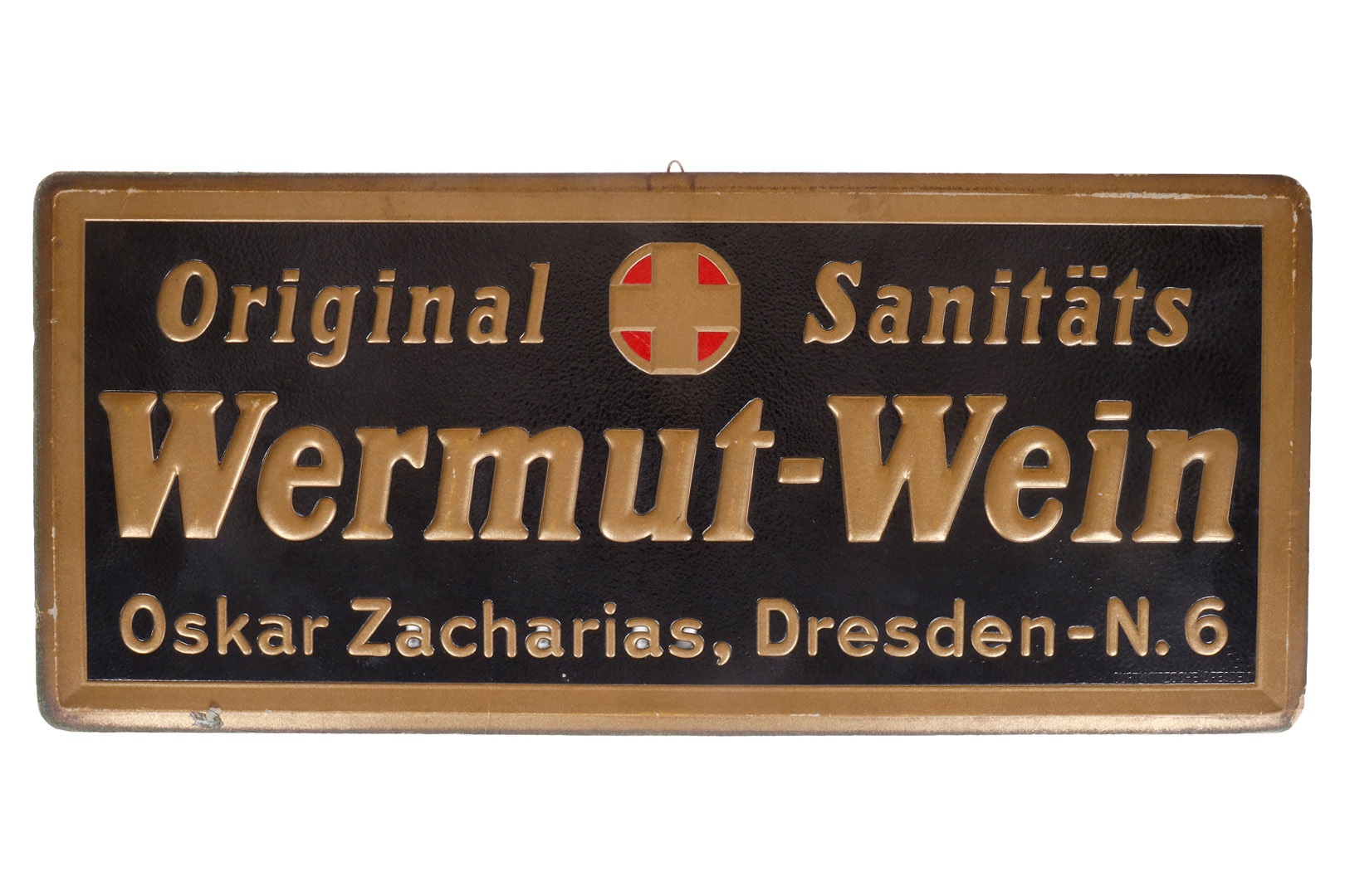 Cartello pubblicitario in cartone goffrato "Wermut Wein"